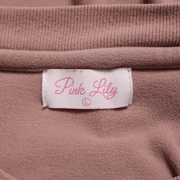 Pink Lily Oversized Microfleece Sweatshirt Soft Cozy Pullover Lounge Top Size L - Picture 5 of 9